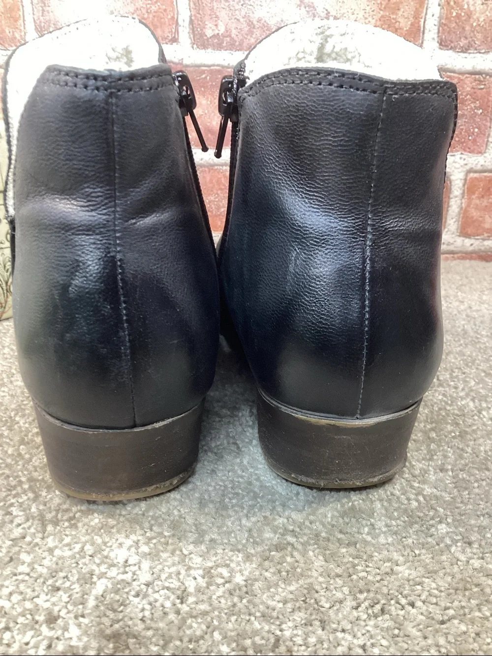 Lucky Brand Banter women’s faux fur lined black ankle boots size 8.5